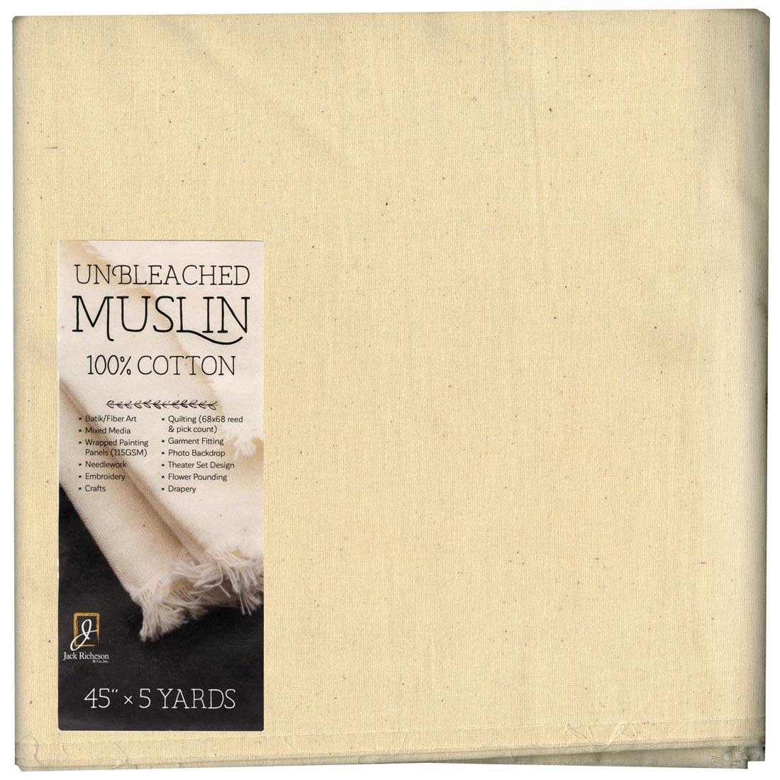 68x68 Unbleached Muslin Fabric by The Yard (100% Cotton)