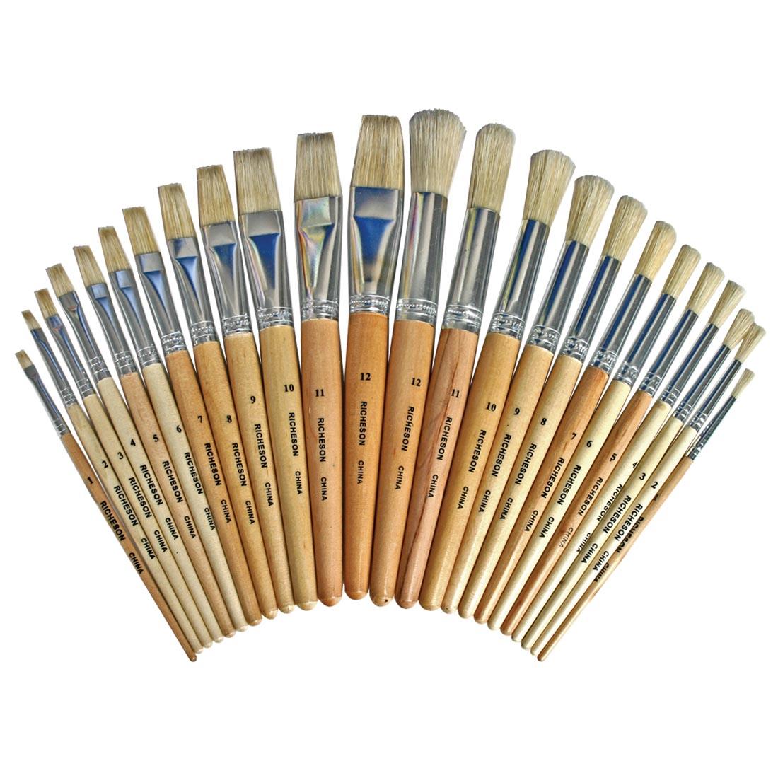 Richeson White Bristle Easel Brush Set