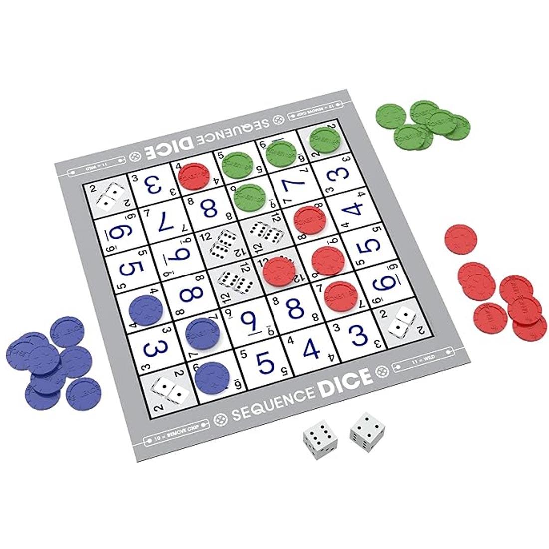 Sequence Dice Game in use