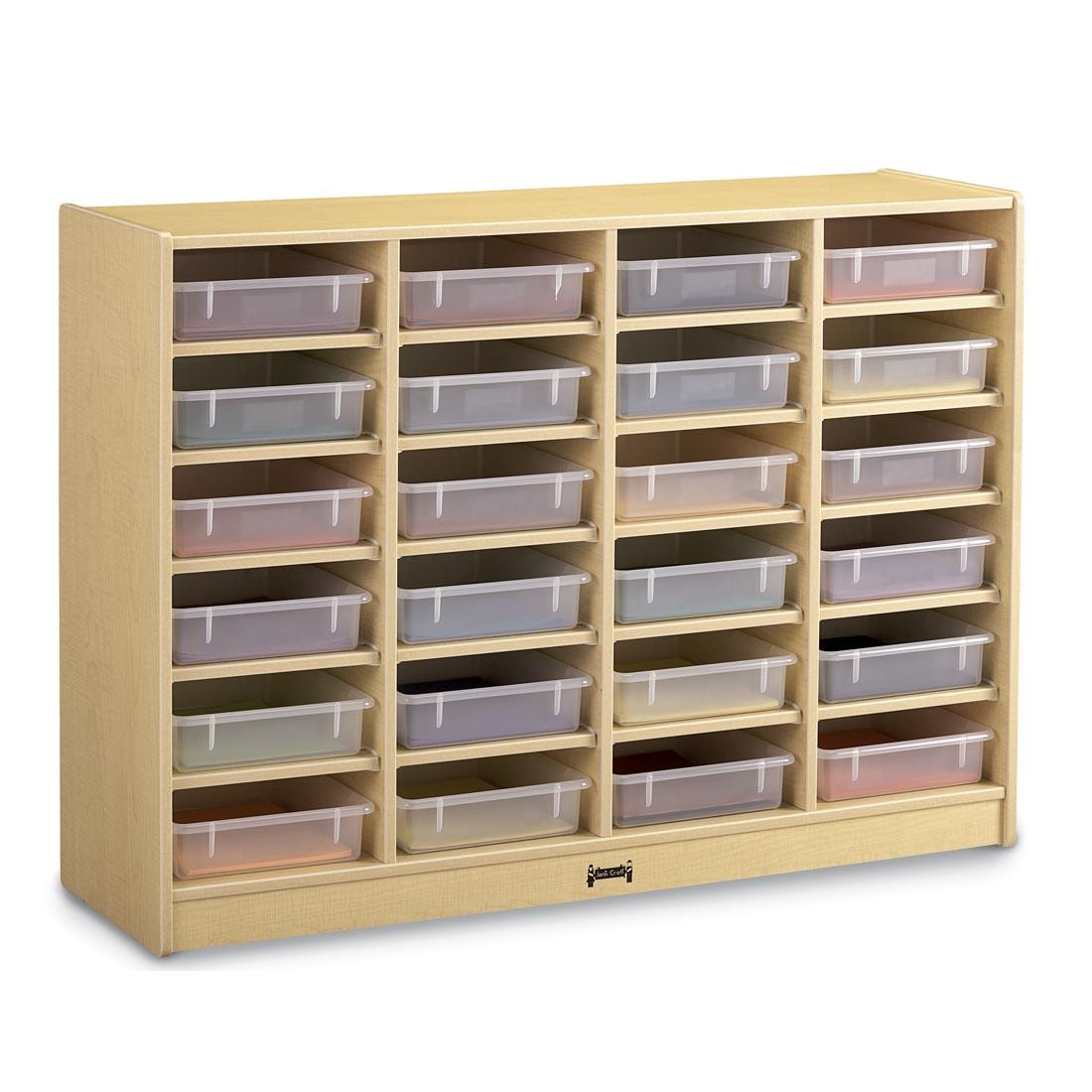 24 Paper-Tray Mobile Storage With Clear Trays