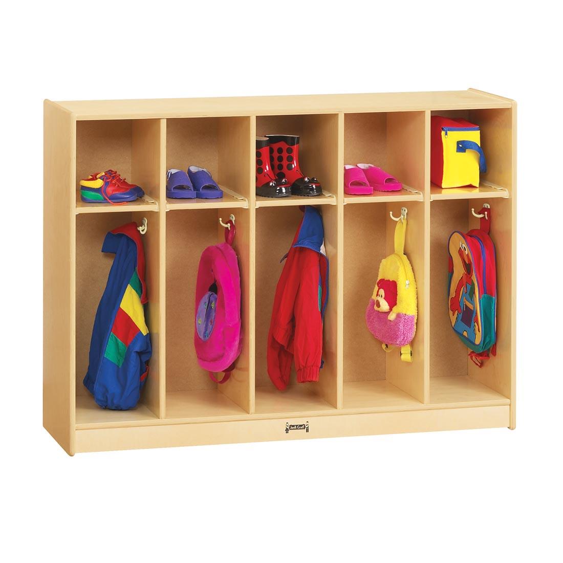 Toddler Coat Locker shown with suggested storage contents