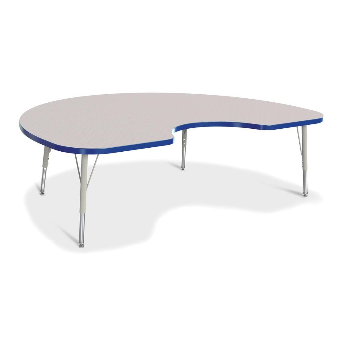 Berries Kidney Activity Table Elementary Height Gray With Blue Edge