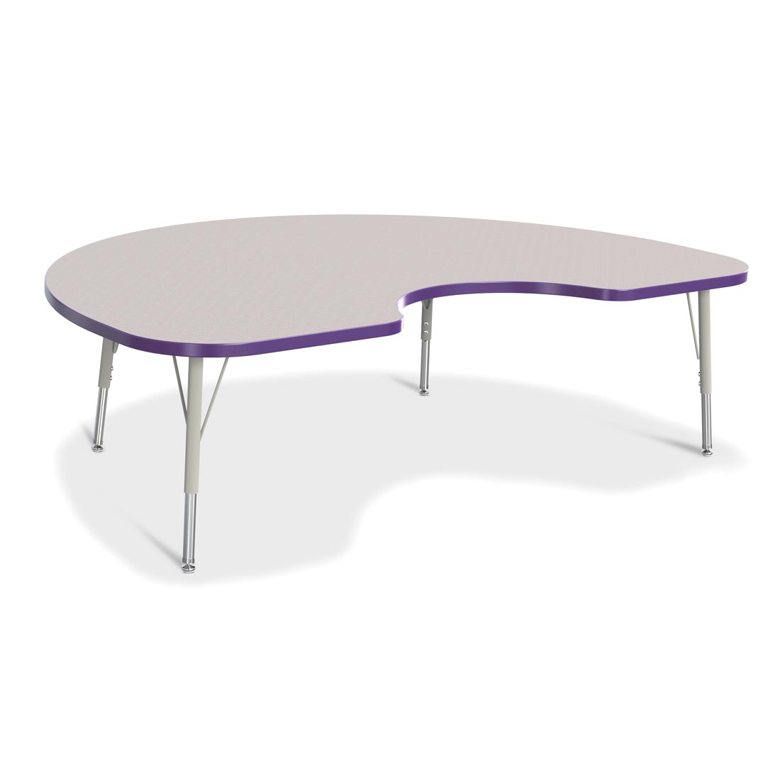 Berries Kidney Activity Table Elementary Height Gray With Purple Edge