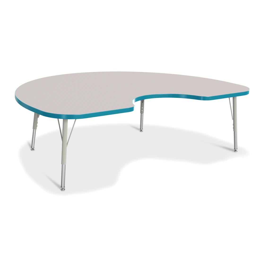 Berries Kidney Activity Table Elementary Height Gray With Teal Edge