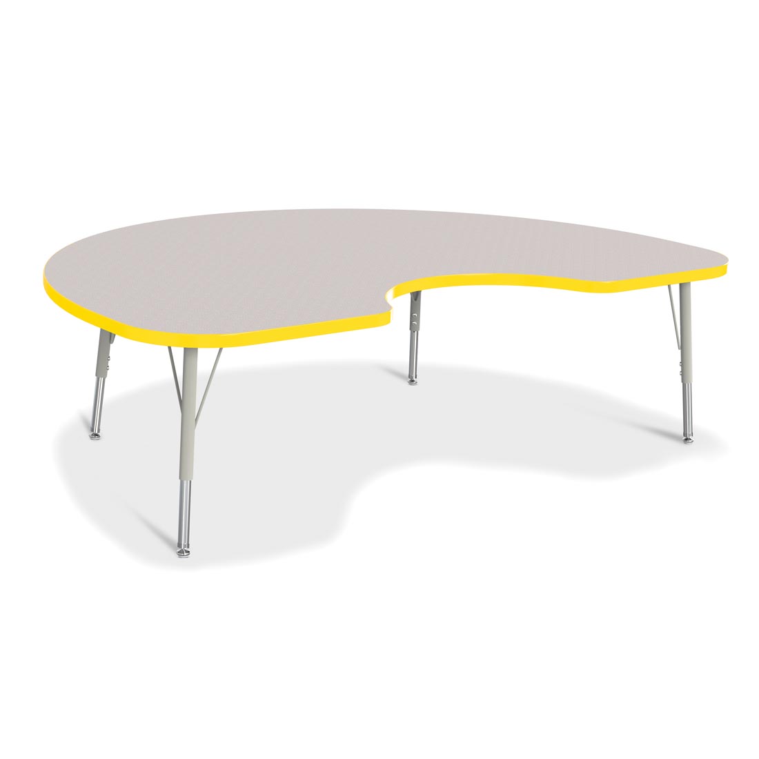 Berries Kidney Activity Table Elementary Height Gray With Yellow Edge