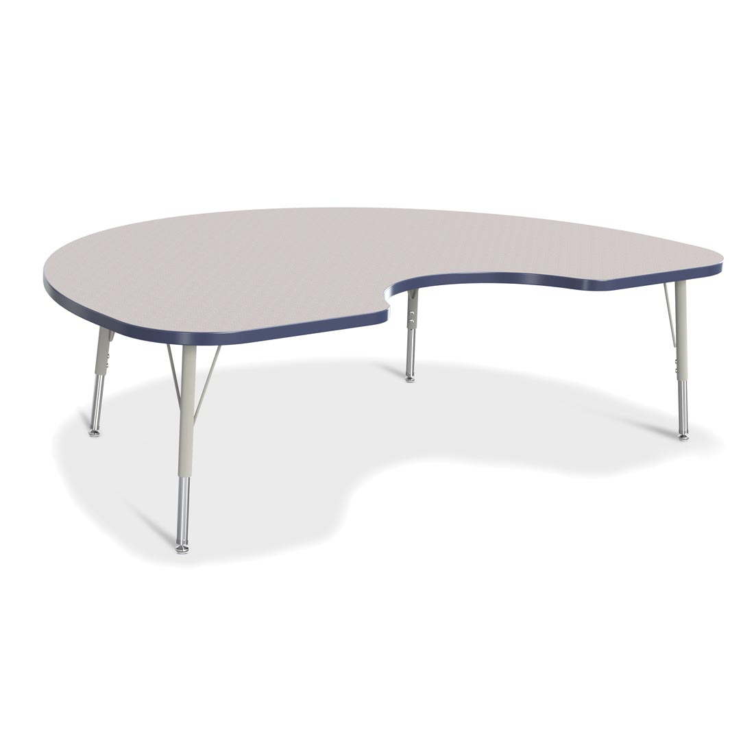 Berries Kidney Activity Table Elementary Height Gray With Navy Edge