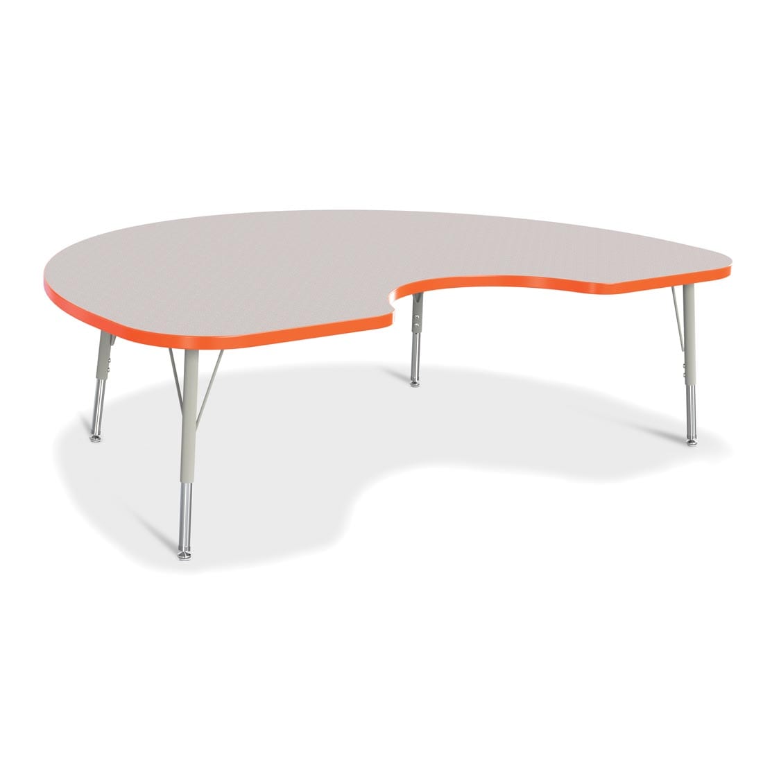 Berries Kidney Activity Table Elementary Height Gray With Orange Edge