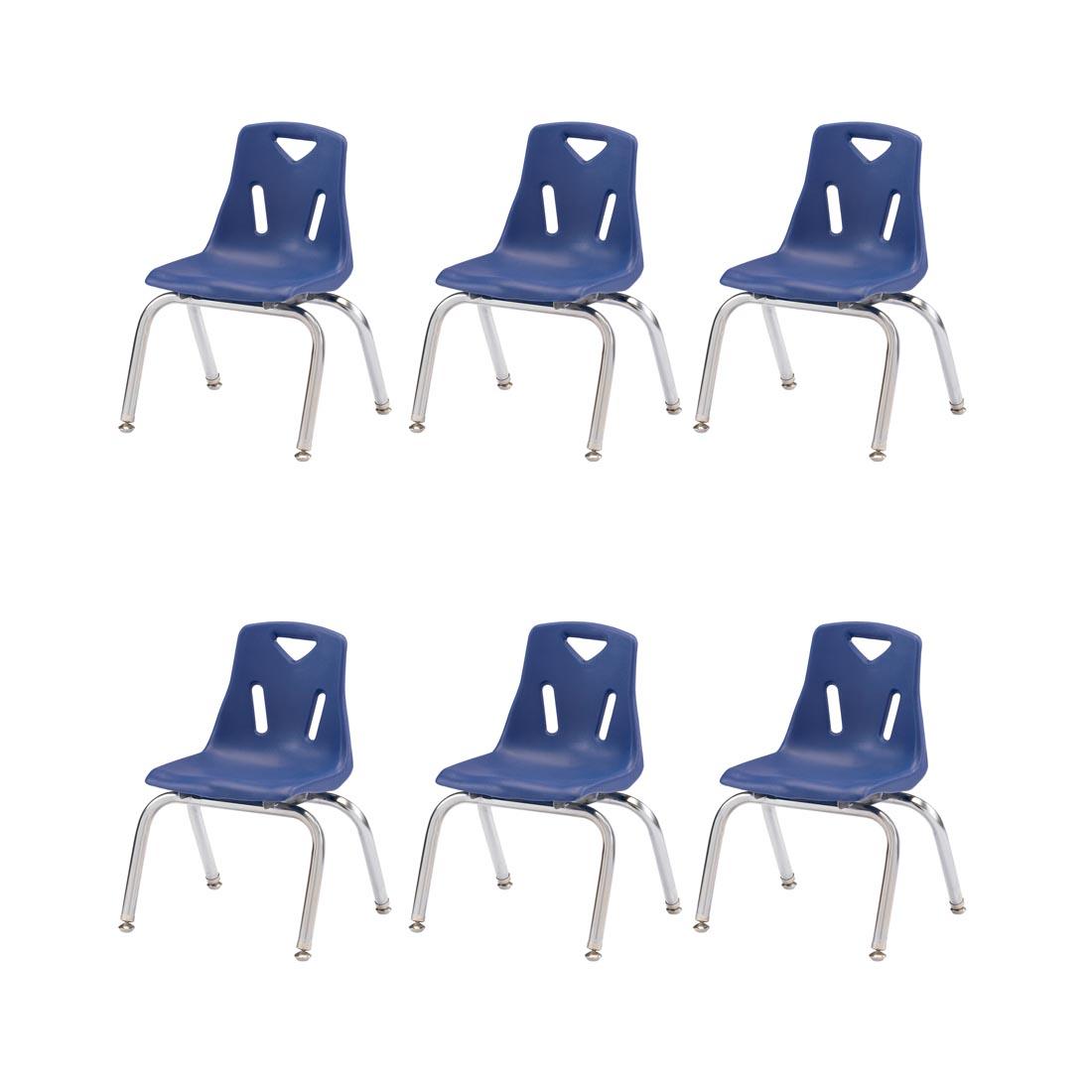 Six Blue Berries Plastic Chairs