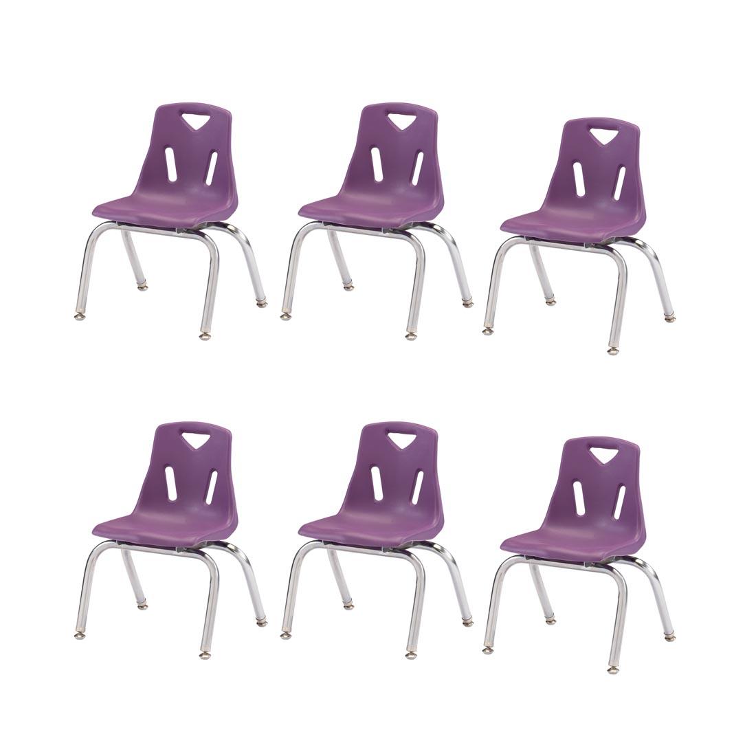 Six Purple Berries Plastic Chairs