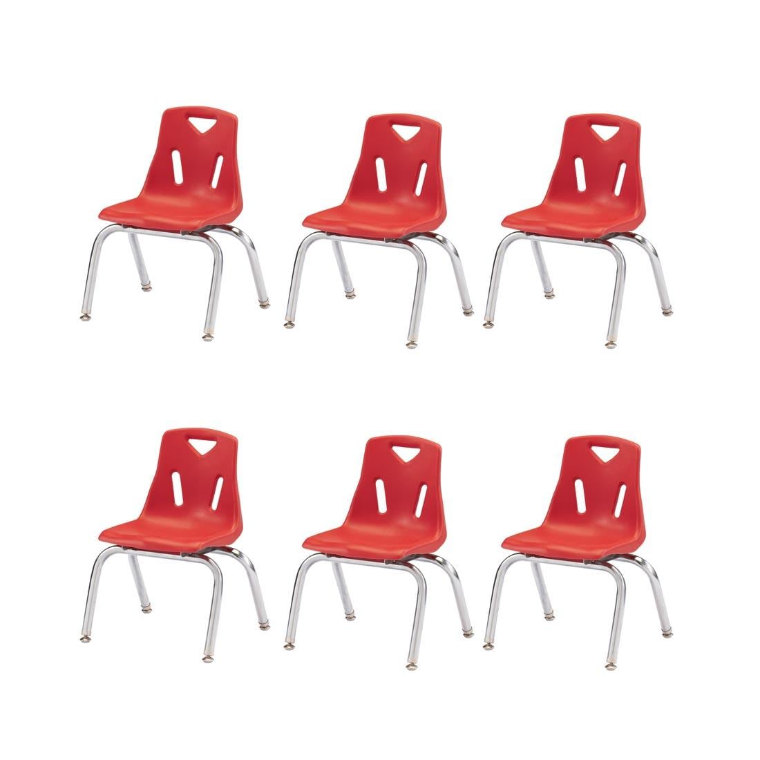 Six Red Berries Plastic Chairs