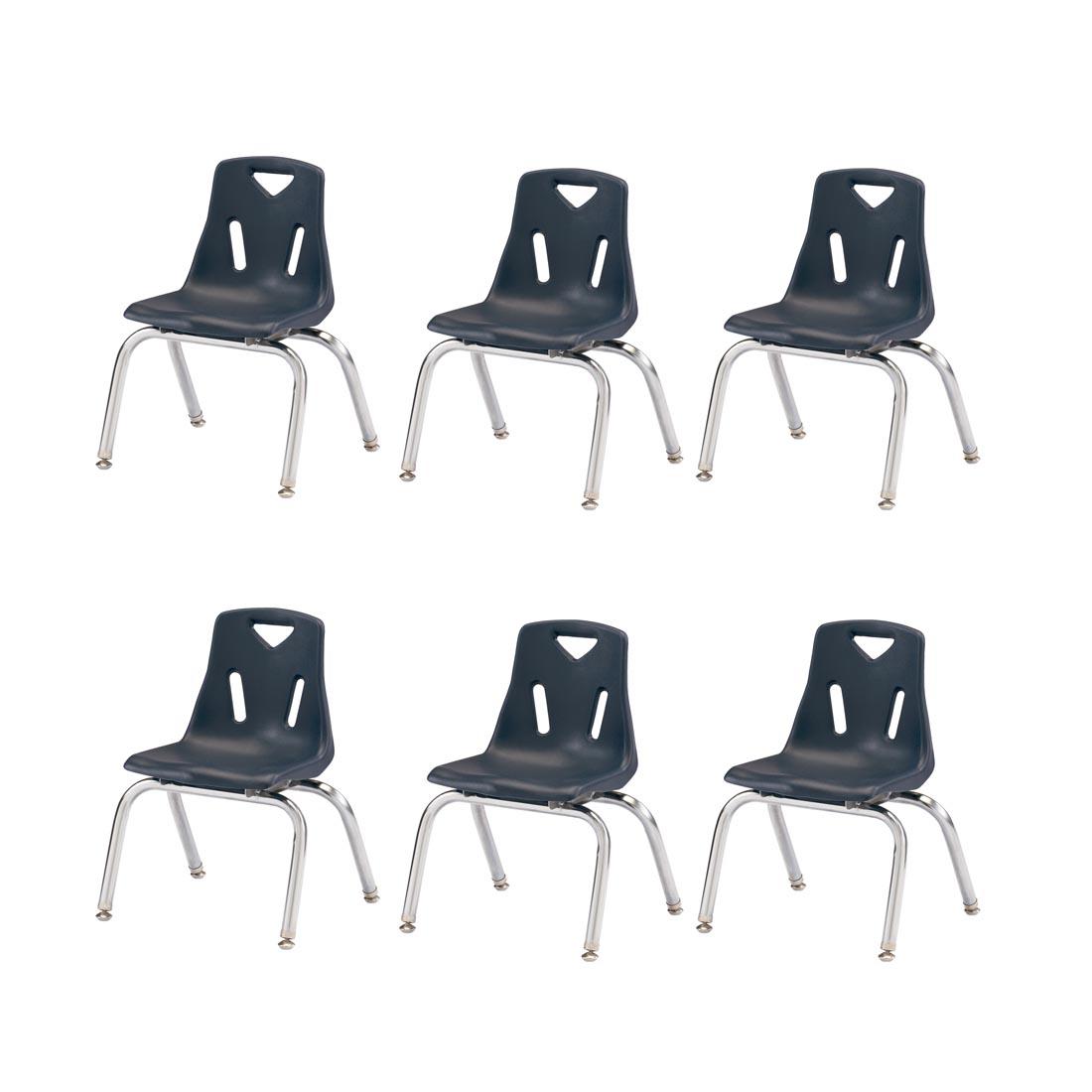Six Navy Berries Plastic Chairs