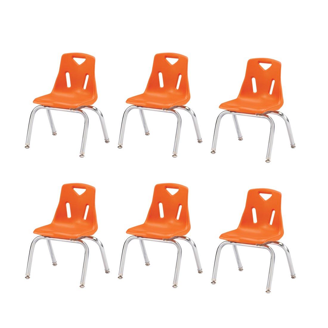Six Orange Berries Plastic Chairs