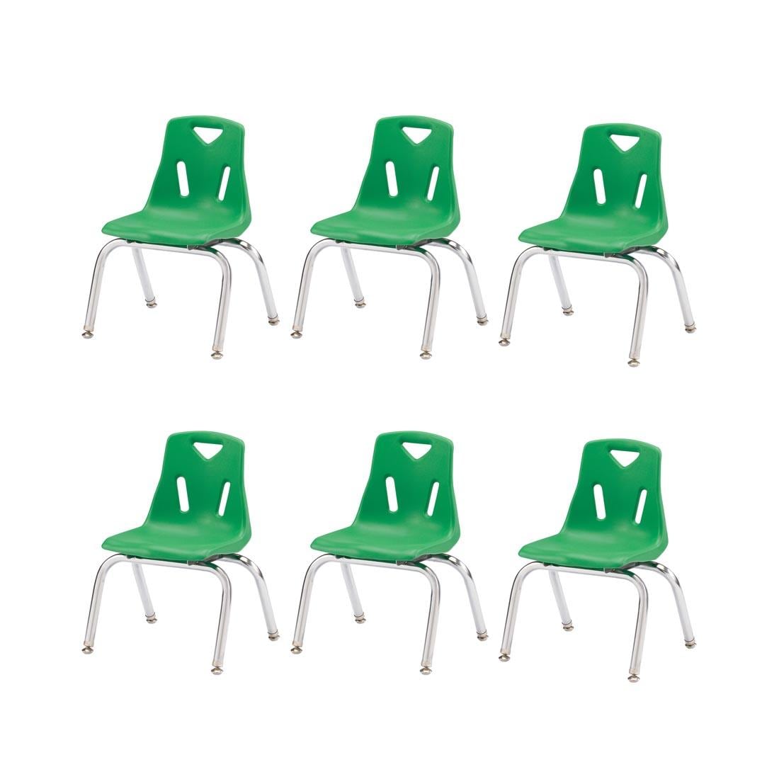 Six Green Berries Plastic Chairs