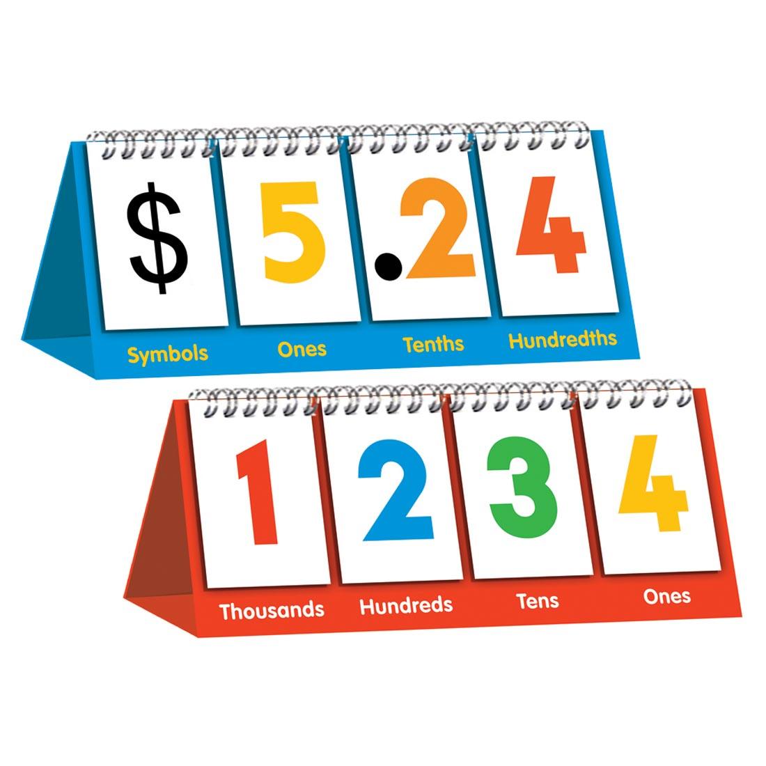 Front and back sides of the Place Value Flips by Junior Learning