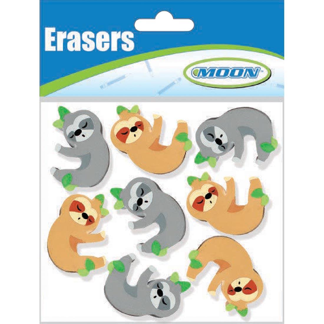 Package of Sleepy Sloth Pencil Topper Erasers