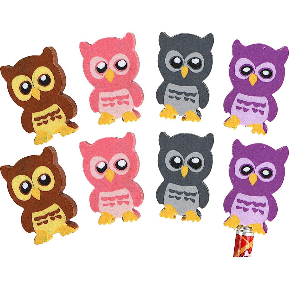 Hoot Owls Pencil Topper Erasers