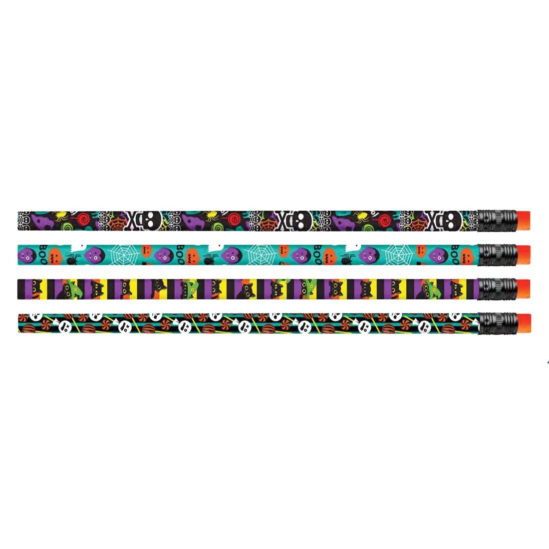 pencils in the 4 styles of the Happy Halloween Pencil assortment