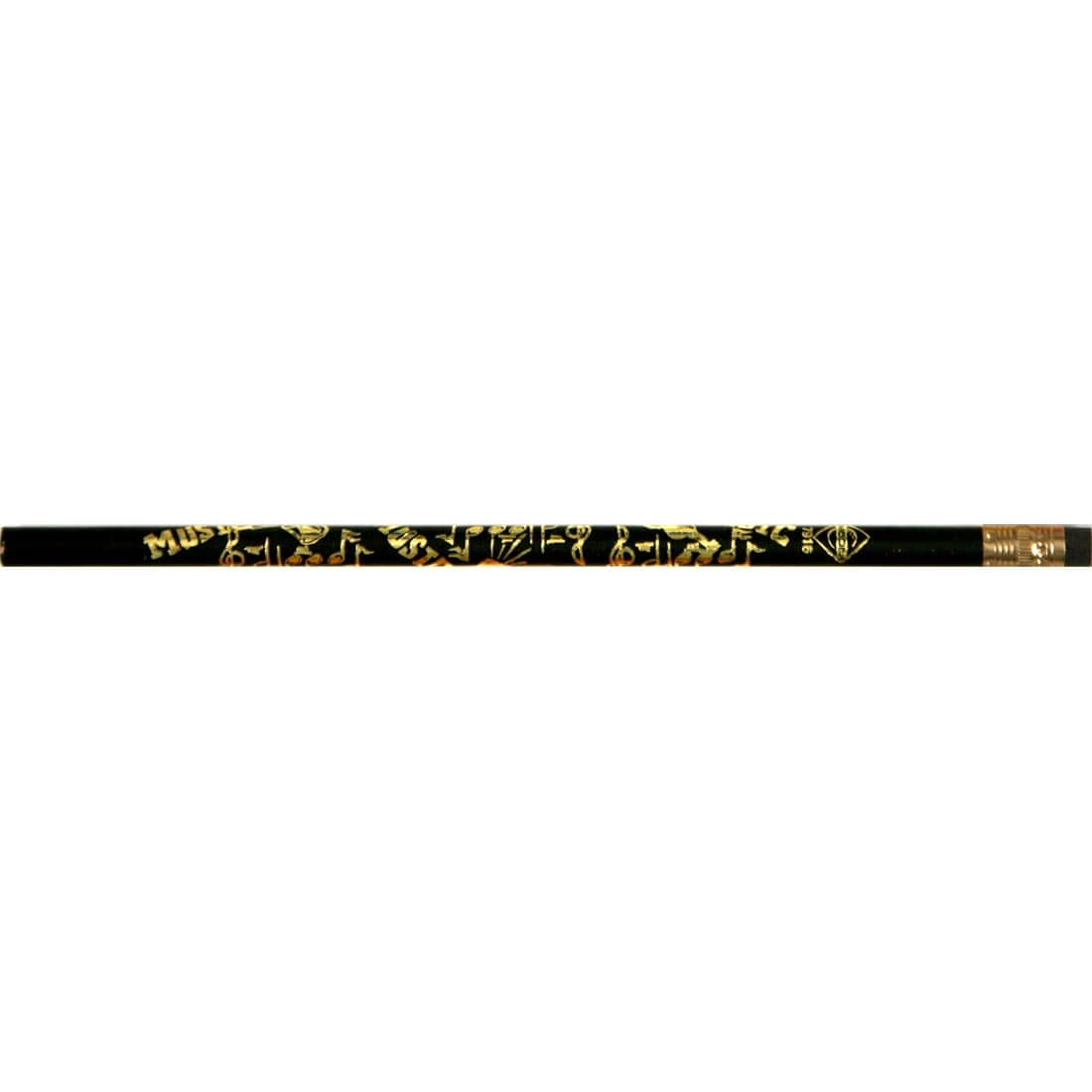 Black & Gold Musical Notes Pencil