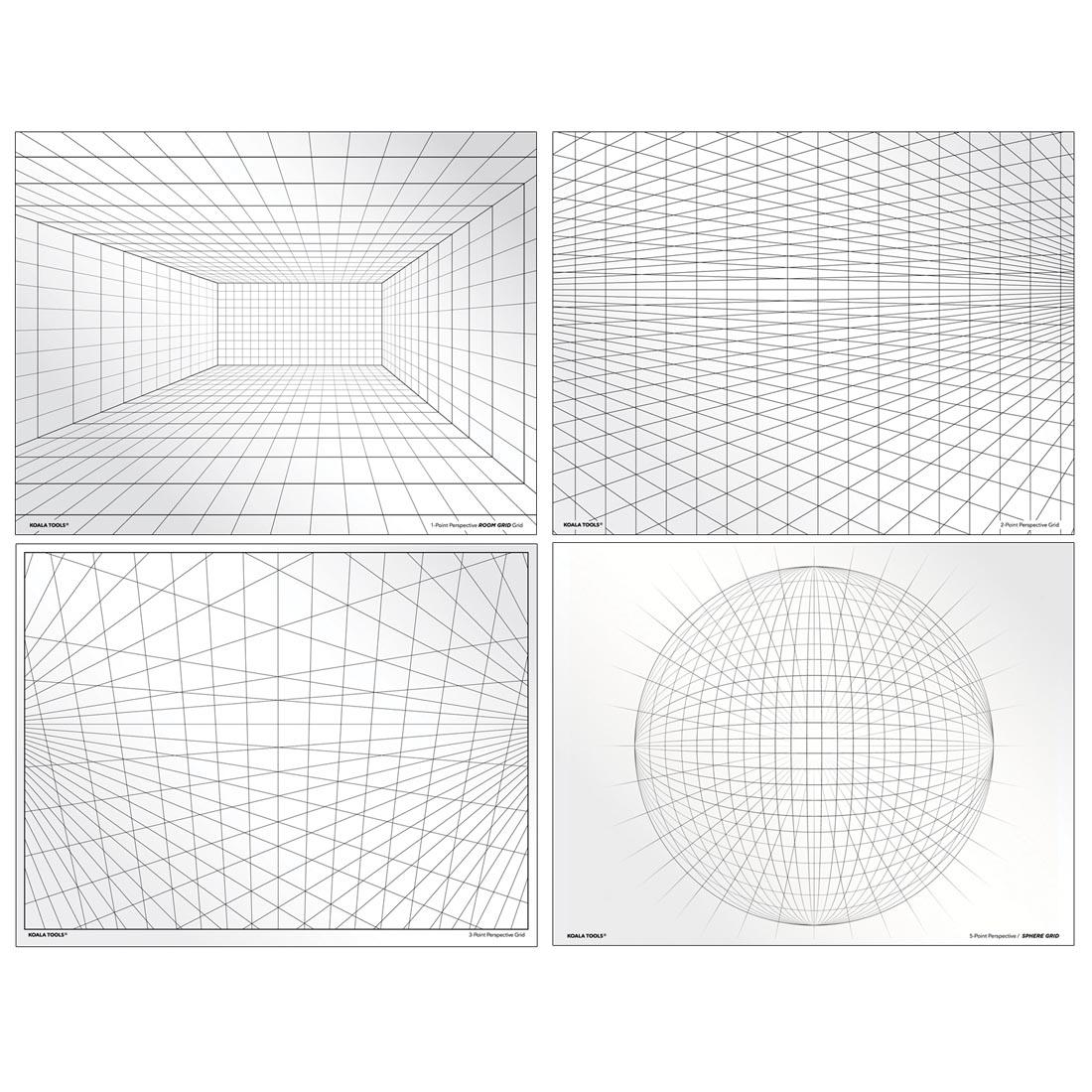 Koala Tools Quadrille Grid Transparency Sheets (Pack of 5) 8.5 inch x 11 inch | Overhead Projector Transparencies | Tracing Film for Sketching 