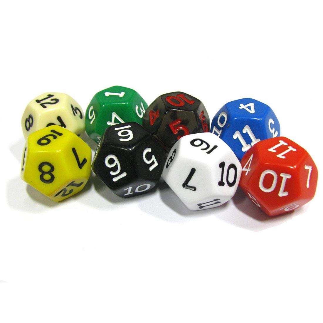 Opaque Jumbo Polyhedral Dice (12 sided)