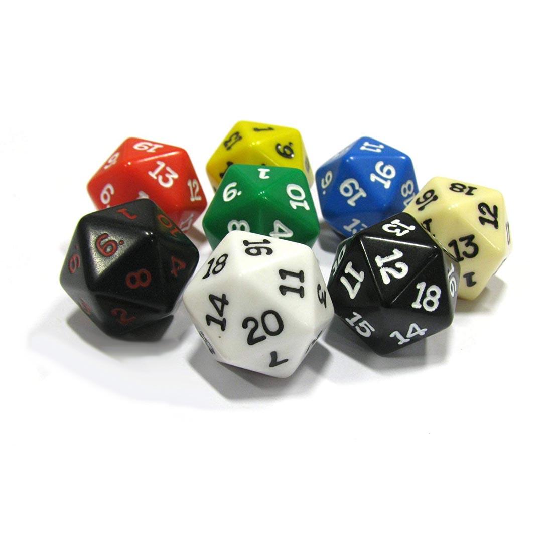 Opaque Jumbo Polyhedral Dice (20 sided)