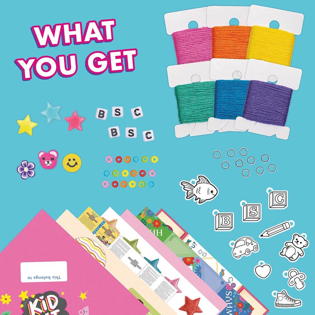 components of the The Baby-Sitters Club Friendship Crafts By Klutz Press plus text What you get