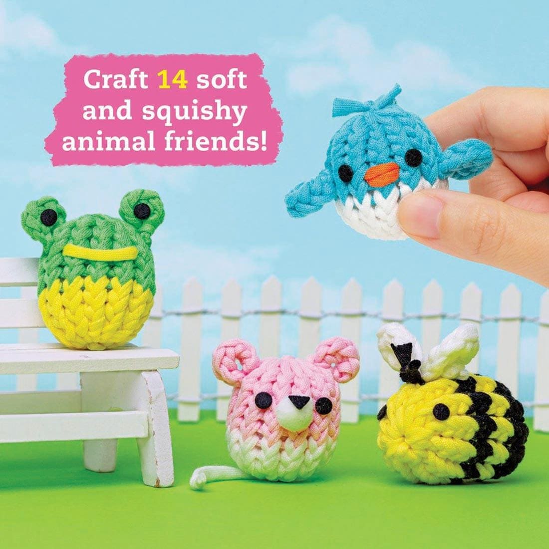 example finished projects from Make Your Own Loom Animals Book & Creative Kit with text Craft 14 soft and squishy animal friends!