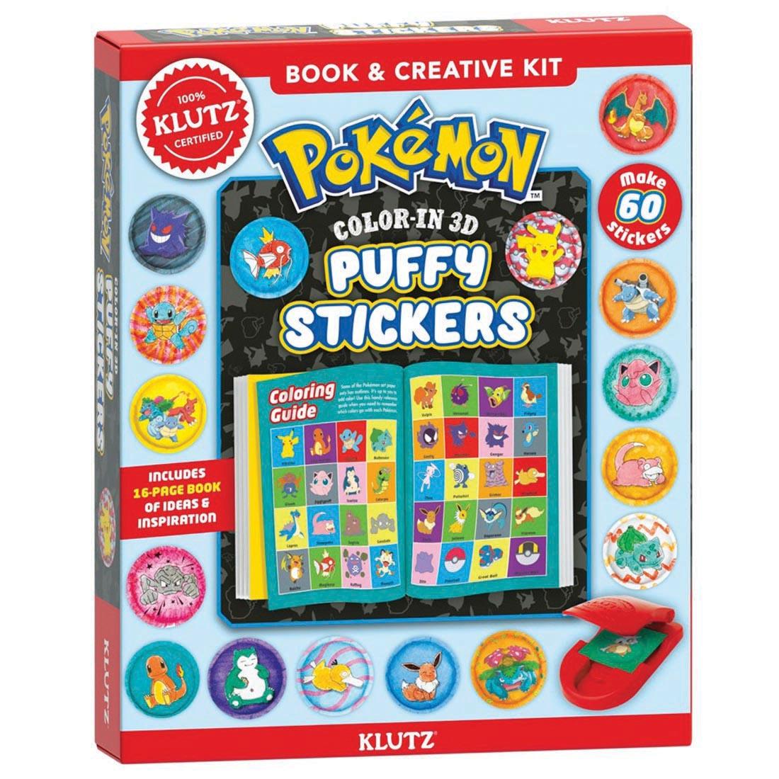 Pokemon Color-In 3D Puffy Stickers Book & Creative Kit By Klutz Press