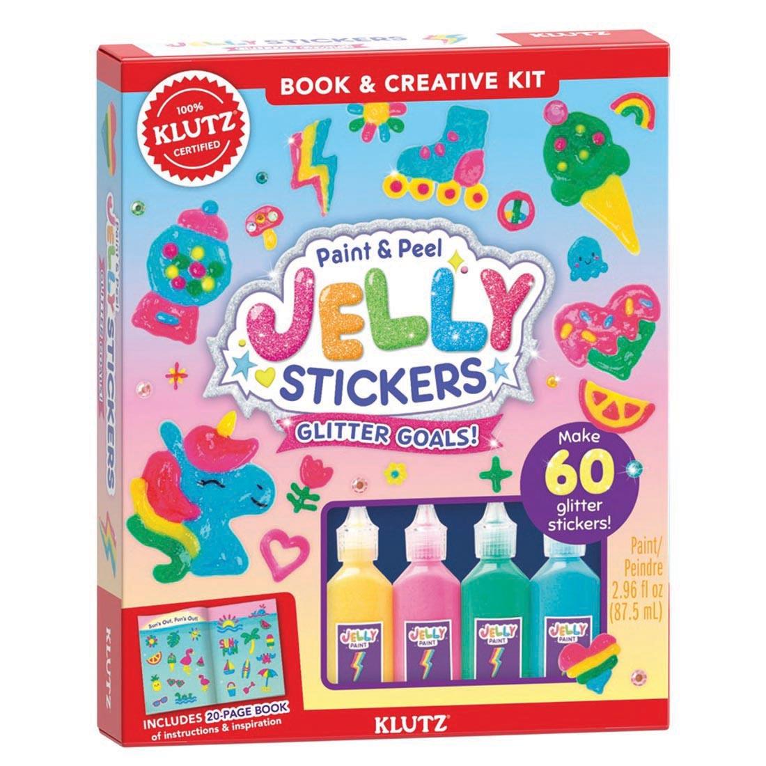 Paint & Peel Jelly Stickers Glitter Goals! Book & Creative Kit By Klutz