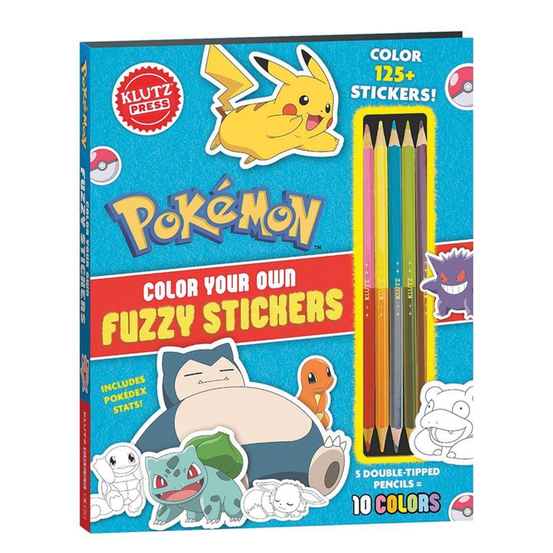 front cover of Pokemon Color Your Own Fuzzy Stickers activity kit