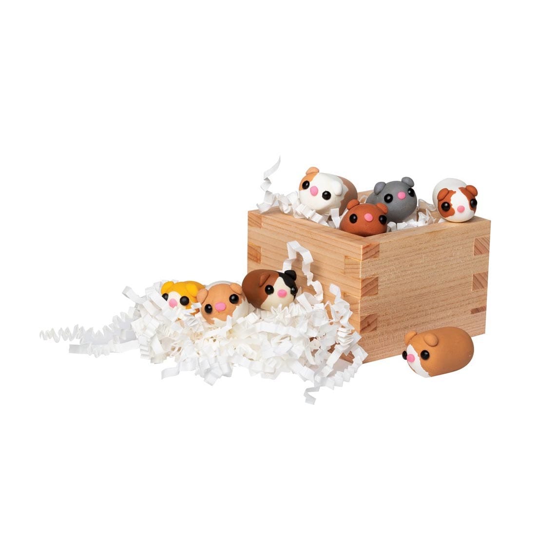 box of guinea pigs made from clay