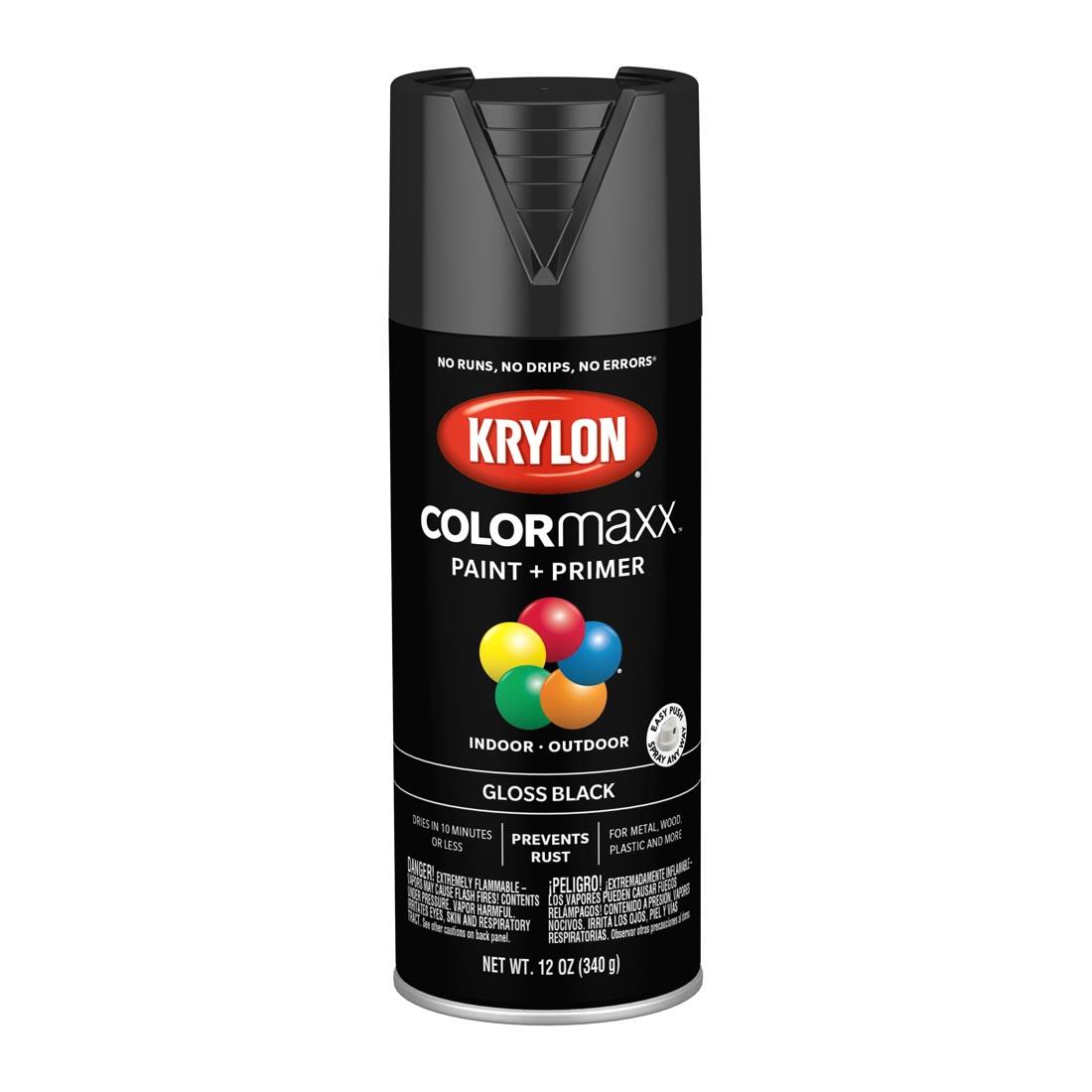 Gloss Black Krylon COLORmaxx Paint + Primer Spray Paint