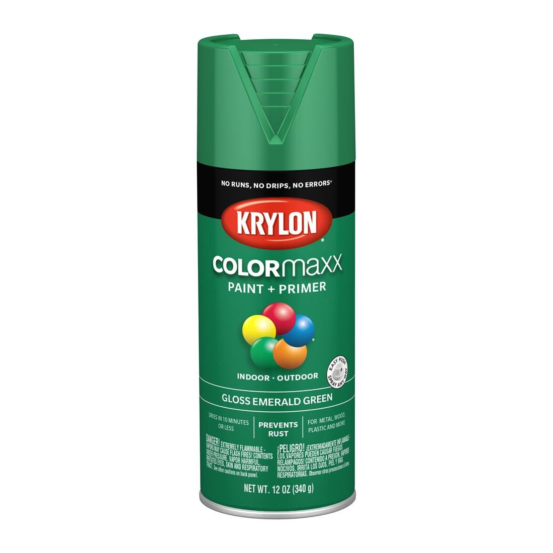 Gloss Emerald Green Krylon COLORmaxx Paint + Primer Spray Paint