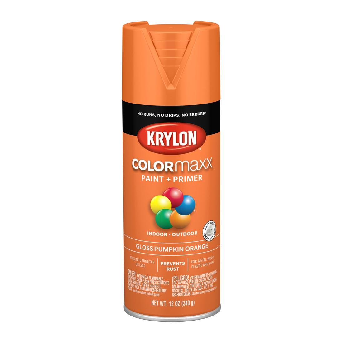 Gloss Pumpkin Orange Krylon COLORmaxx Paint + Primer Spray Paint