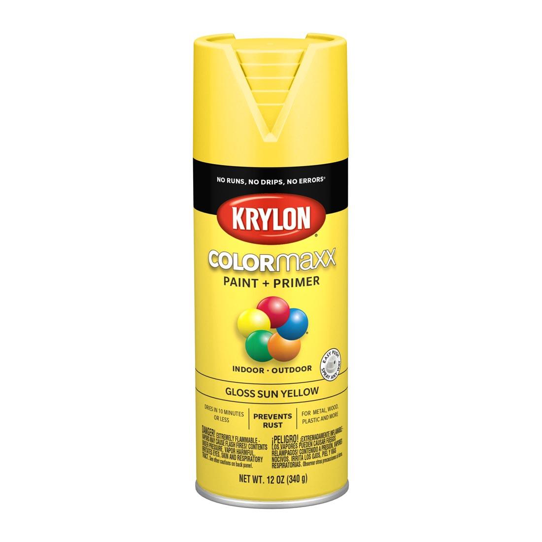 Gloss Sun Yellow Krylon COLORmaxx Paint + Primer Spray Paint