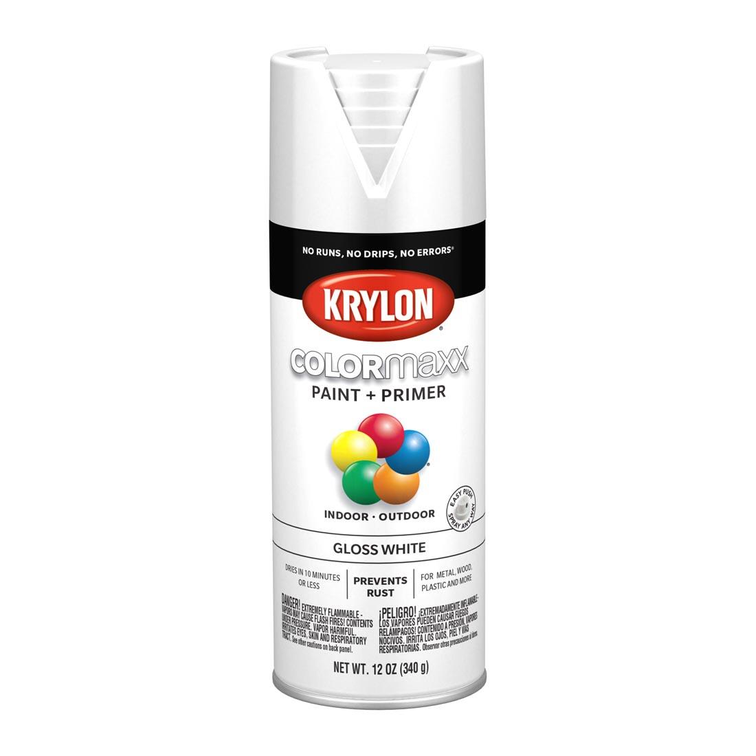 Gloss White Krylon COLORmaxx Paint + Primer Spray Paint