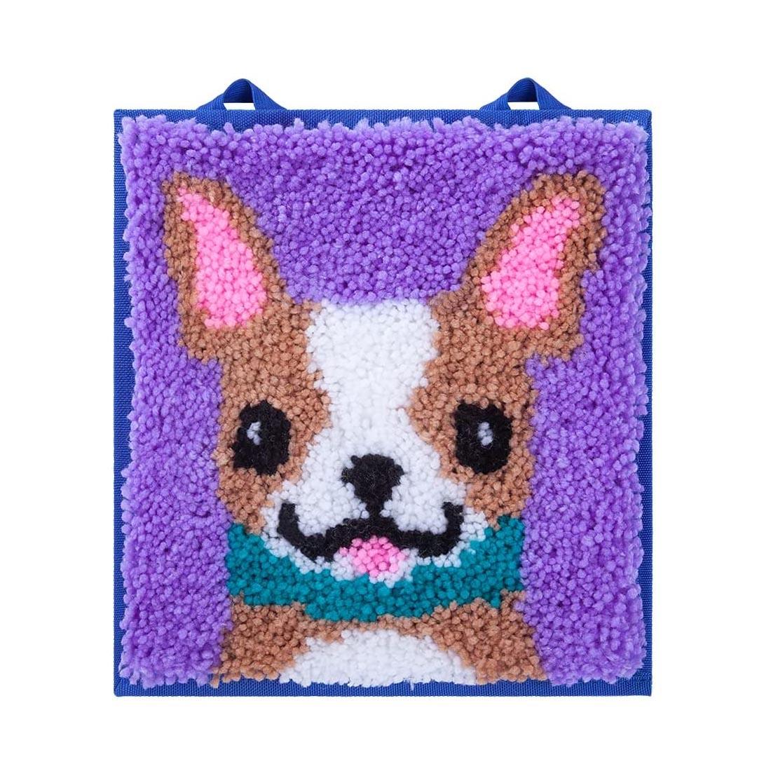 Completed Frenchie Pup Mini Rug LatchKit