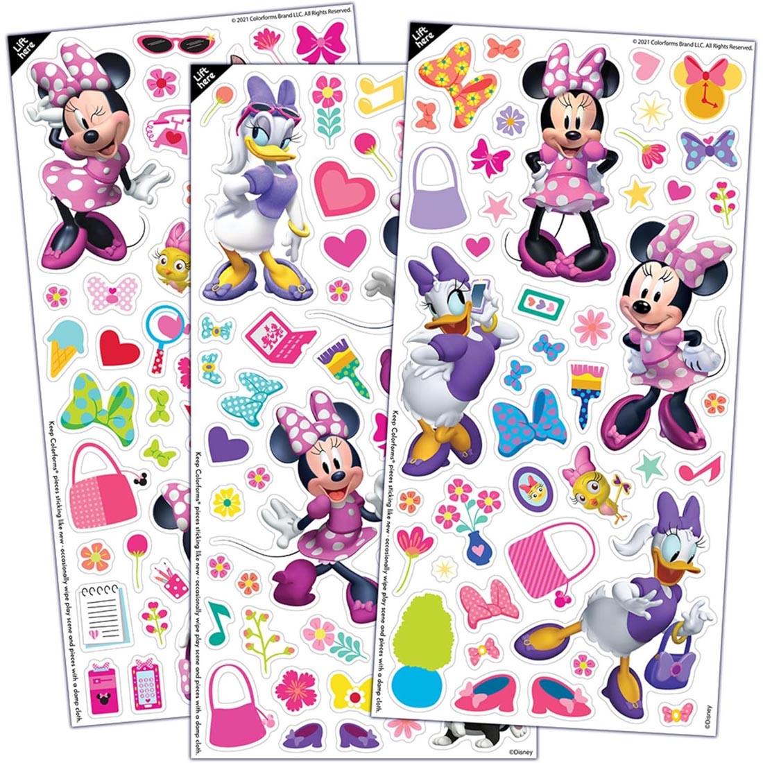 sheets of stickers from the Colorforms Disney Minnie Mouse Play Set
