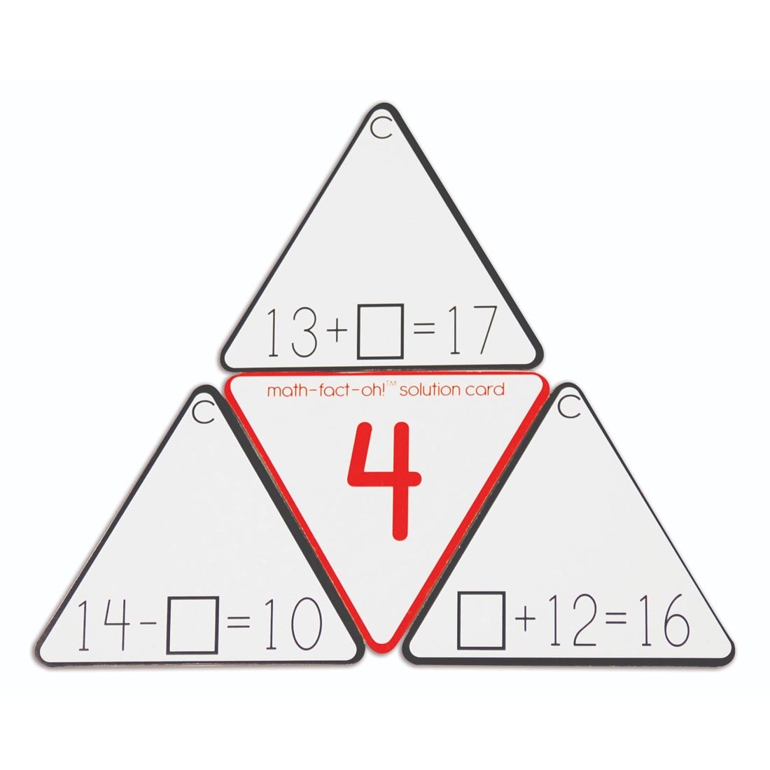 Triangle cards from the Math-Fact-Oh! Addition & Subtraction Game