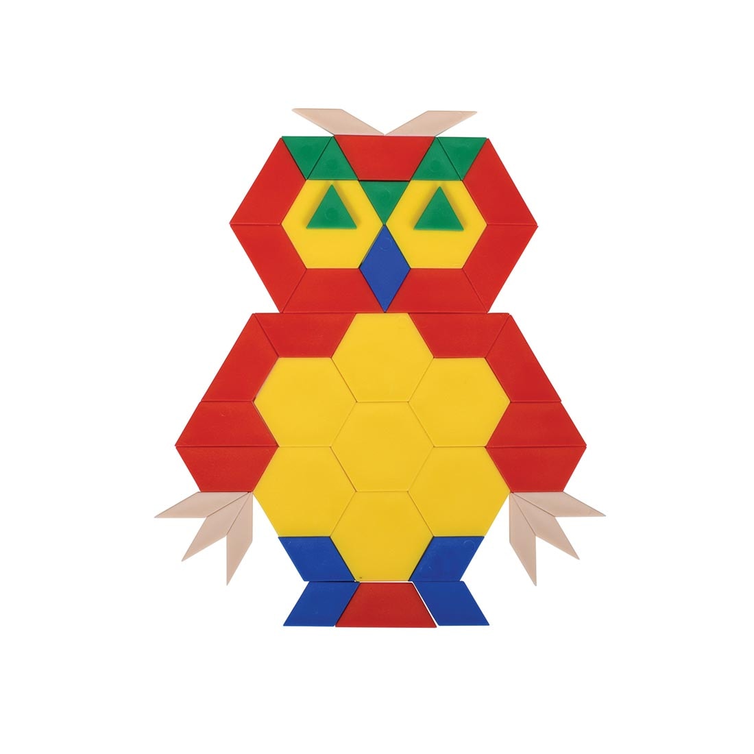 Plastic pattern blocks in the shape of an owl
