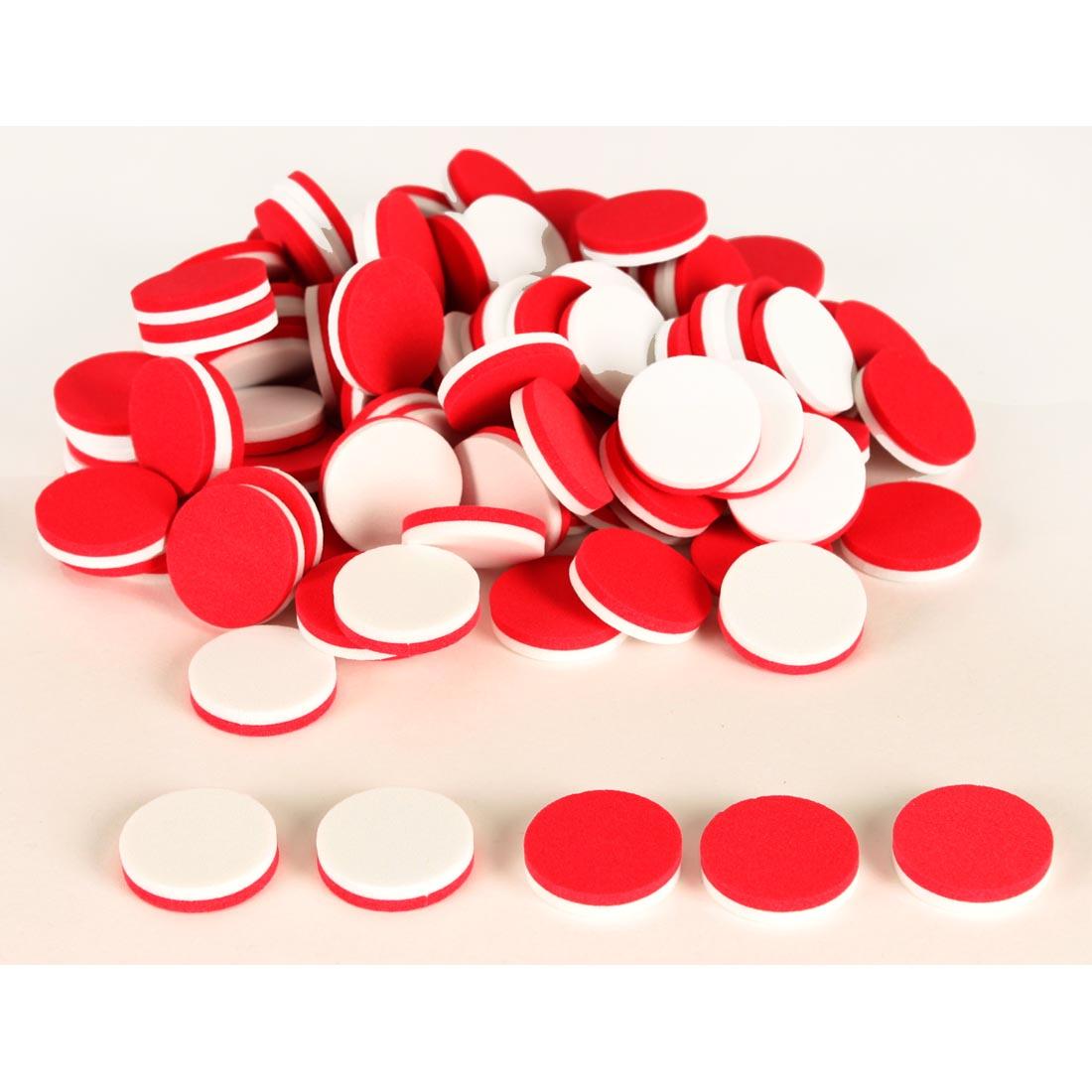 Red and White 2-color foam counters