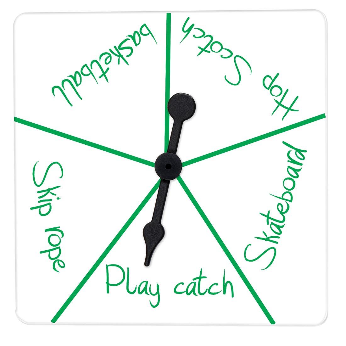 example of a make-your-own Transparent Game Spinner