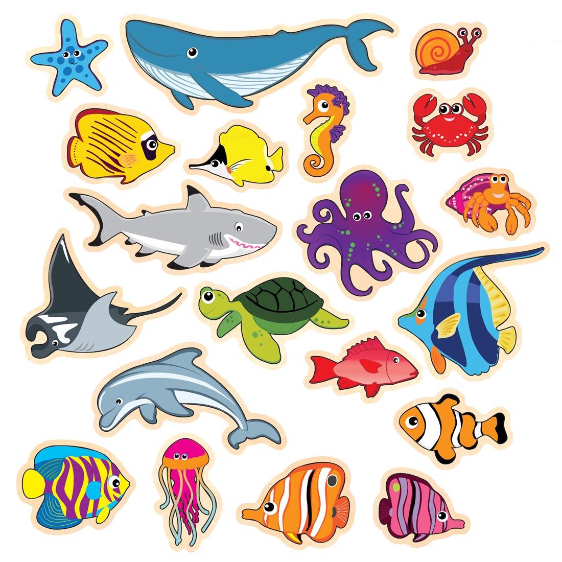 Sea Life Wooden Magnets