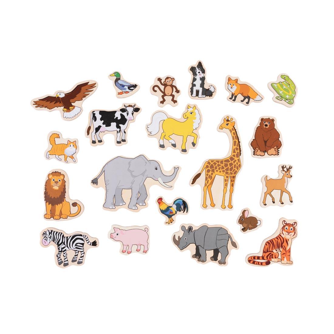 Animals Wooden Magnets
