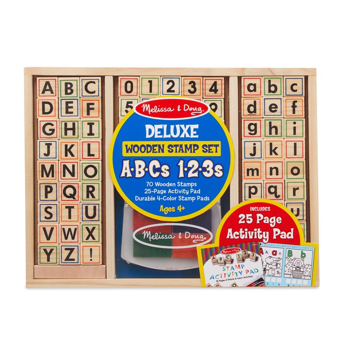 ABCs and 123s Deluxe Wooden Stamp Set by Melissa & Doug