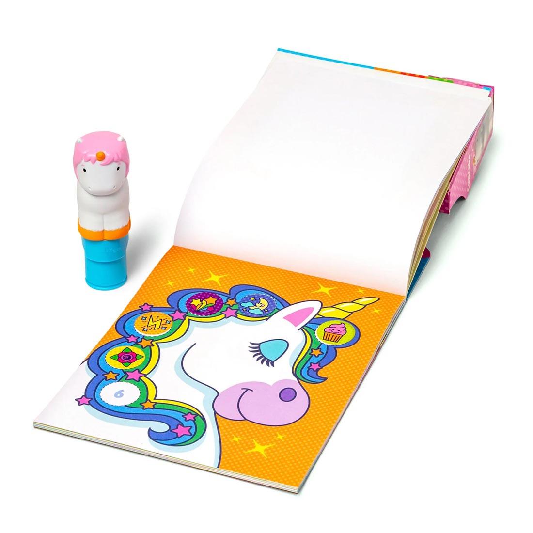 stamper plus open book from the Unicorn Sticker Wow! Set By Melissa & Doug