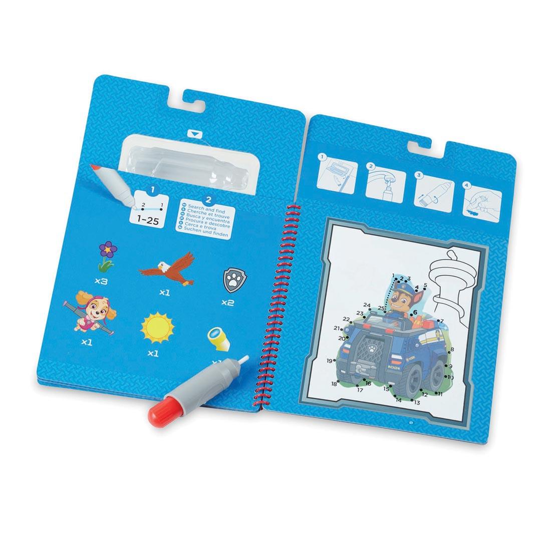 Dot-to-Dot page from inside the Water Wow! Paw Patrol Chase Activity Book By Melissa & Doug