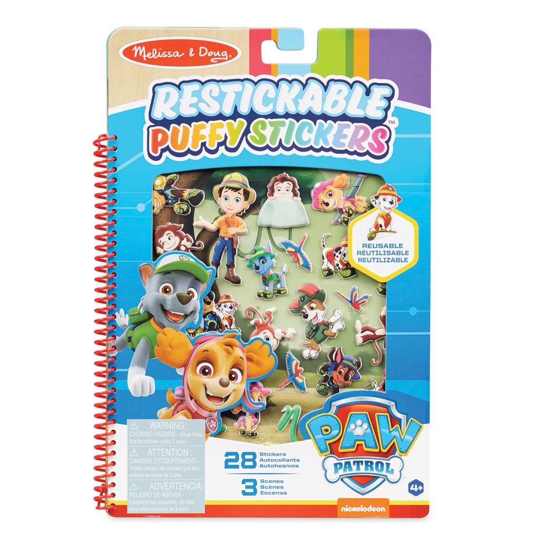 Paw Patrol Jungle Restickable Puffy Stickers Pad By Melissa & Doug