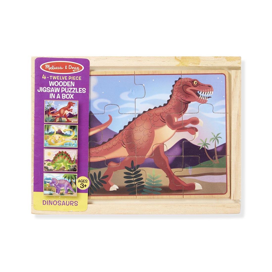 Dinosaurs Wooden Jigsaw Puzzles in a Box By Melissa & Doug