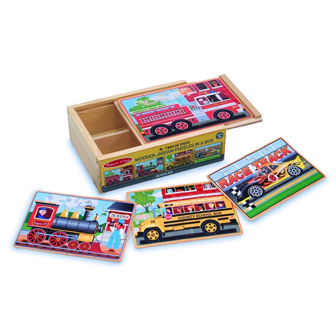 Vehicles Wooden Jigsaw Puzzles in a Box